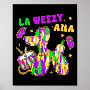 Grappig La Weezy Ana Mardi Gras Carnaval Cake Walk Poster