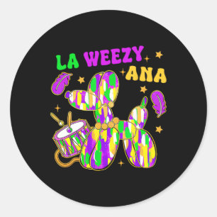 Grappig La Weezy Ana Mardi Gras Carnaval Cake Walk Ronde Sticker