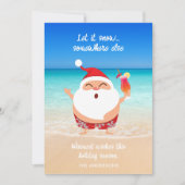 Grappig "Laat het sneeuwen" Florida Beach Santa Ch Feestdagenkaart (Voorkant)