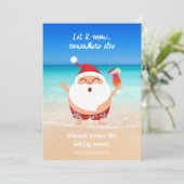 Grappig "Laat het sneeuwen" Florida Beach Santa Ch Feestdagenkaart (Staand voorkant)
