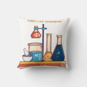 Grappig Lab-technicus Grafisch ontwerp Kussen