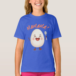Grappig Lachend Ei Cartoon Meisjes T-shirt Schat