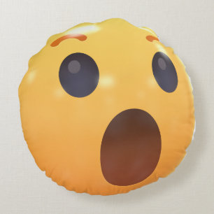 Grappig Lachend Emoji Gezicht Rond Kussen