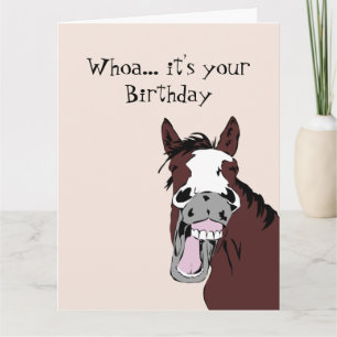 Grappig Lachend Paard Wordt oud humor Kaart