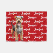 Grappig Lakeland Terrier Hondennaam Patroon Kerstm Fleece Deken (Voorkant (Horizontaal))