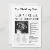 Grappig lang verhaal korte bruiloft  save the date (Voorkant)