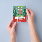 Grappig laten krijgen elfed omhoog Kerstmis partij Flyer (Hand)