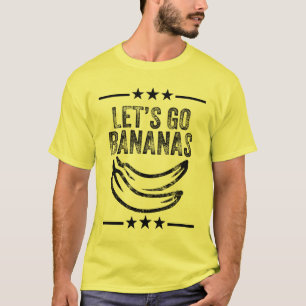 Grappig Laten we gaan Bananas Distressed Grunge T-shirt