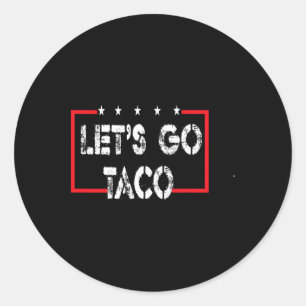 Grappig Laten we gaan Taco 53 Ronde Sticker