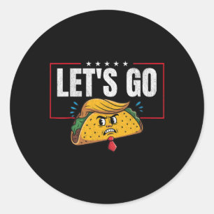 Grappig, laten we gaan Taco 9 Ronde Sticker