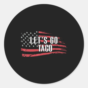 Grappig Laten we gaan Taco USA Vlag Ronde Sticker