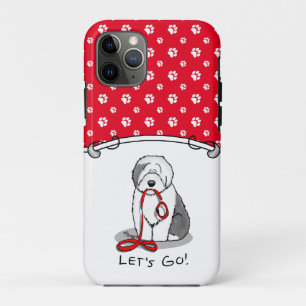 Grappig, laten we gaan! Walk Old English Sheepdog  iPhone 11 Pro Hoesje