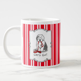 Grappig, laten we gaan! Walk Old English Sheepdog Extra Grote Beker