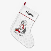 Grappig, laten we gaan! Walk Old English Sheepdog Grote Kerstsok (Voorkant (Hangend))
