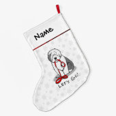 Grappig, laten we gaan! Walk Old English Sheepdog Grote Kerstsok (Achterkant (Hangend))