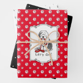 Grappig, laten we gaan! Walk Old English Sheepdog Inpakpapier Vel (In situ)