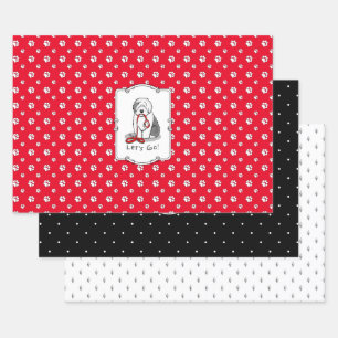 Grappig, laten we gaan! Walk Old English Sheepdog Inpakpapier Vel