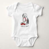 Grappig, laten we gaan! Walk Old English Sheepdog  Romper (Voorkant)