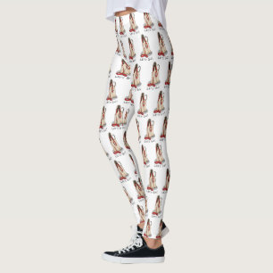 Grappig Laten we gaan! Wandel Afghaanse hond (crèm Leggings