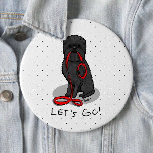 Grappig Laten we gaan! Wandelende Affenpinscher (Z Ronde Button 6,0 Cm