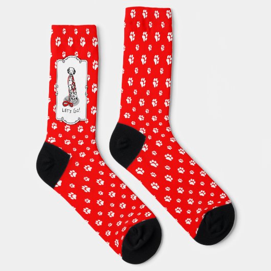 Grappig Laten we gaan! Wandelende Dalmatiër (zwart Sokken (Rechts)