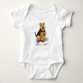 Grappig, laten we gaan! Welsh Terrier Dog met Leas Romper (Voorkant)