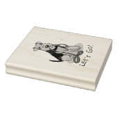 Grappig, laten we gaan! Welsh Terrier Dog met Leas Rubberstempel (Stempel)