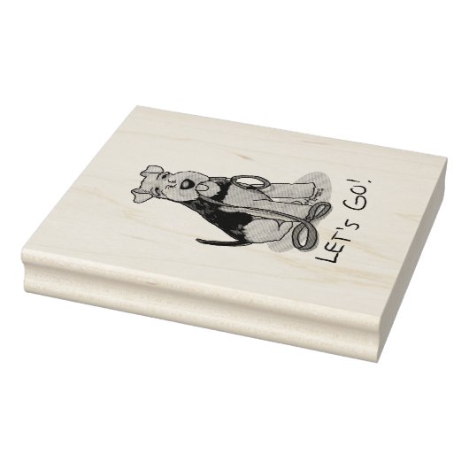 Grappig, laten we gaan! Welsh Terrier Dog met Leas Rubberstempel (Stempel)