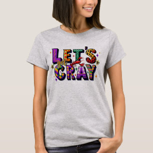 Grappig Laten we Krijt Kreeft Mardi Gras doen T-shirt