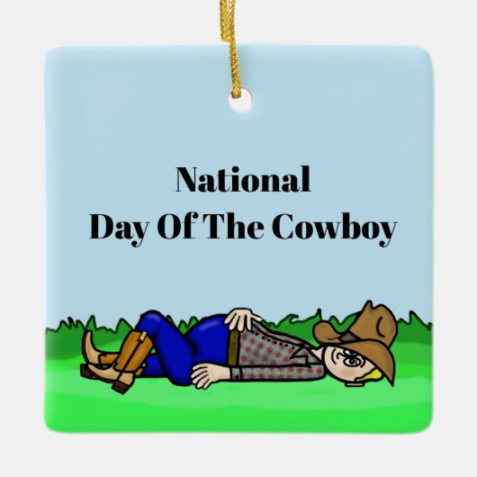 Grappig Lazy Day of The Cowboy Ornament (Voorkant)