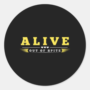 Grappig Leeft Uit Wrok Sarcastische Humor Quote Ronde Sticker