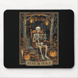 Grappig Lees in Vrede Skelet Halloween Lees Nned B Muismat