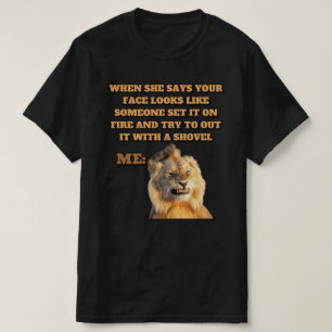 Grappig Leeuw Meme T-shirt Ontwerp