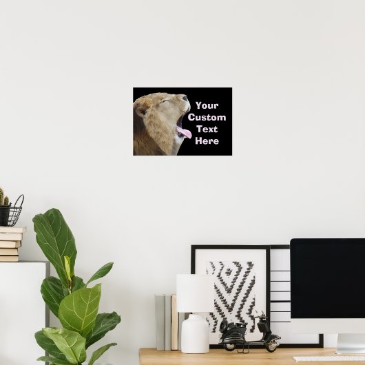 Grappig leeuwen met tongen uit Poster afdrukken (Thuiskantoor)
