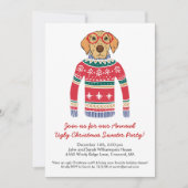 Grappig Lelijk Kerst Sweater Party Schattige Dog Kaart (Voorkant)