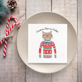 Grappig Lelijk Kerst Sweater Party, Schattigee Kat Servet