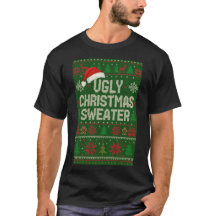 Grappig lelijk kerst-trui T-shirt | Santa hoed