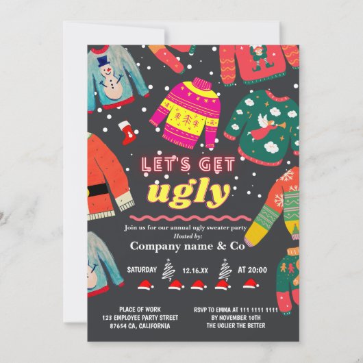 Grappig lelijke zweterige kerst met grijs oog kaart (Voorkant)