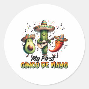 Grappig Let's Fiesta Squad Familie Matching Cinco Ronde Sticker