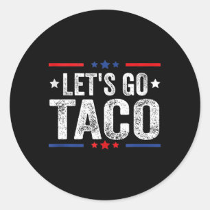 Grappig Let's Go Taco 47 Ronde Sticker