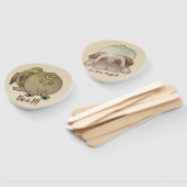 grappig, leuk afbeelding om boeg te spelen met leu handwaaier (Niet-gemonteerd)