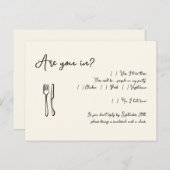 Grappig & Leuk Script Wedding RSVP Briefkaart (Voorkant / Achterkant)