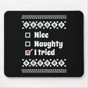 Grappig leuk stout ik probeerde lelijke kerst voor muismat