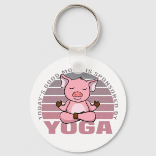 Grappig leuk varken dat yoga doet. sleutelhanger