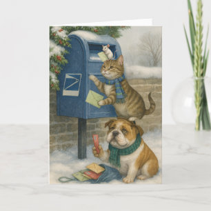 Grappig Leuke Dier Delivery Team Kerst Kaarten