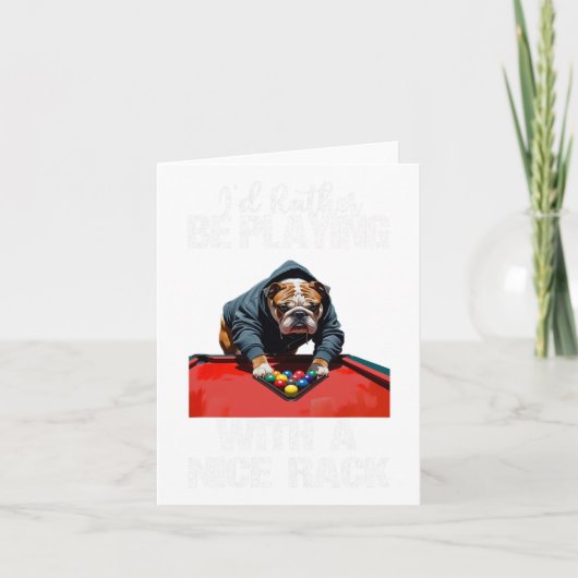 Grappig Leuke Rack Bulldog Pool biljart voor manne Kaart (Voorkant)