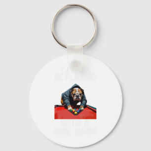 Grappig Leuke Rack Bulldog Pool biljart voor manne Sleutelhanger