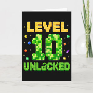 Grappig Level 10 Ontgrendeld 10e Verjaardag Gamer Kaart