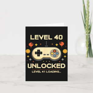 Grappig level 40 ontgrendeld gamer 40e verjaardags kaart