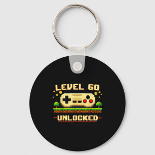 Grappig level 60 ontgrendeld videospel 60ste verja sleutelhanger